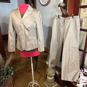 Women's Beige Blazer and Pants Set